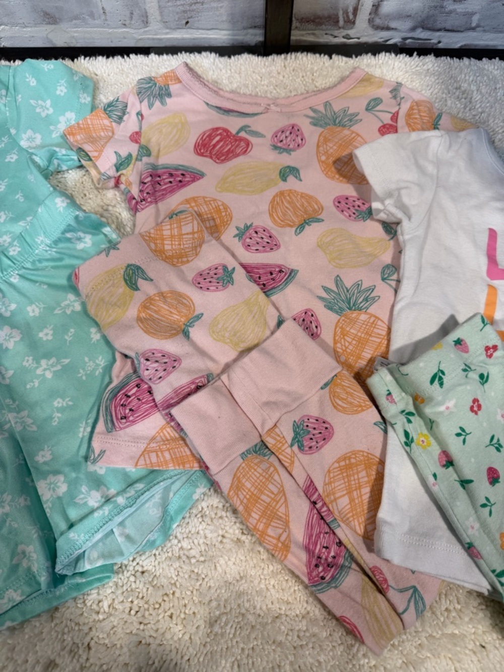 Girls pajama bundle box Pink Fruit Print Pajama Set 4T